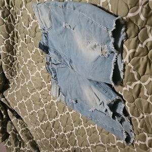Light wash denim shorts